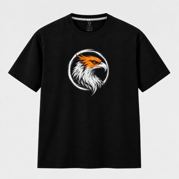 MURN black T-shirt front featuring detailed eagle head graphic