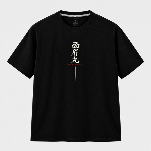 murn-gabimaru-graphic-tshirt-black-front MURN black T-shirt front featuring Japanese-style warrior graphic